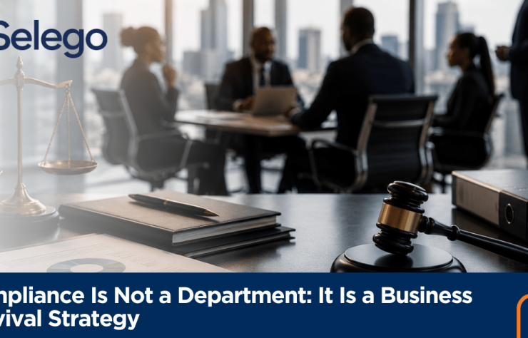 Corporate compliance and legal advisory meeting in a modern office with governance documents and legal tools.